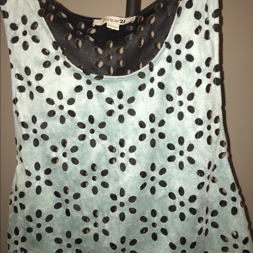 Suave blue shorty floral cut crop shirt